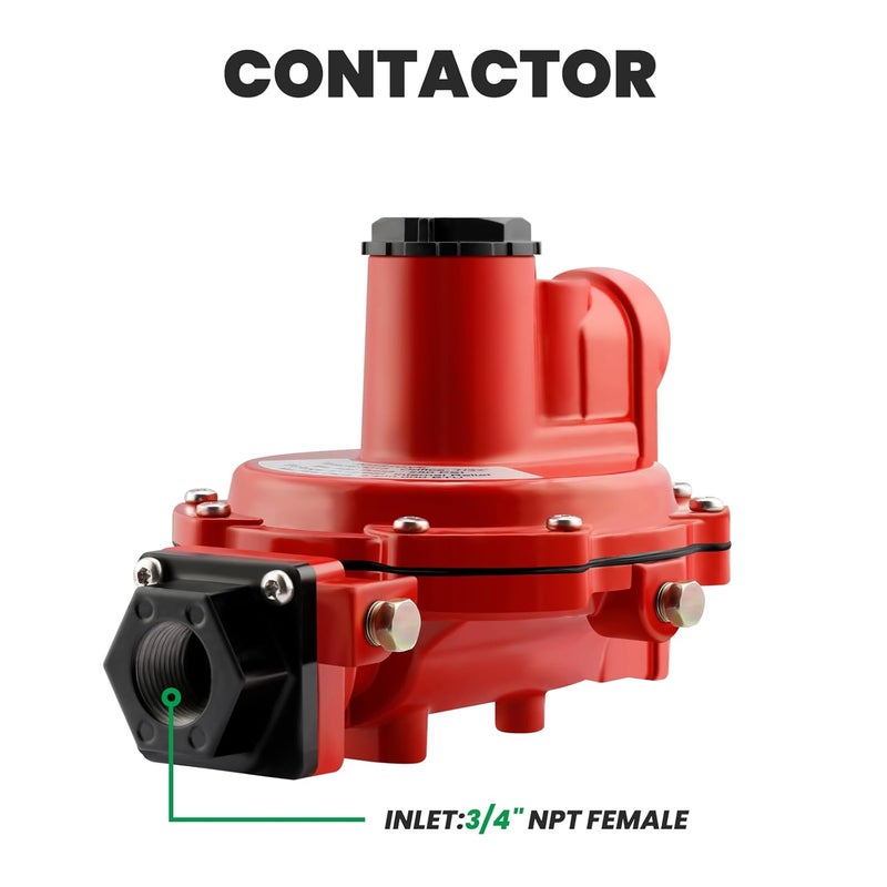 Watflow LP-Gas Equipment with One Stage Propane Regulator, 8-12 psig Spring, 3/4" x 3/4" NPT,Back Mount - Image 2